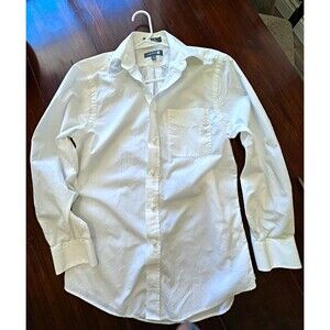 Nordstrom Men's White Solid Non-Iron Tailored Fit Cotton Dress Shirt 14.5 /32